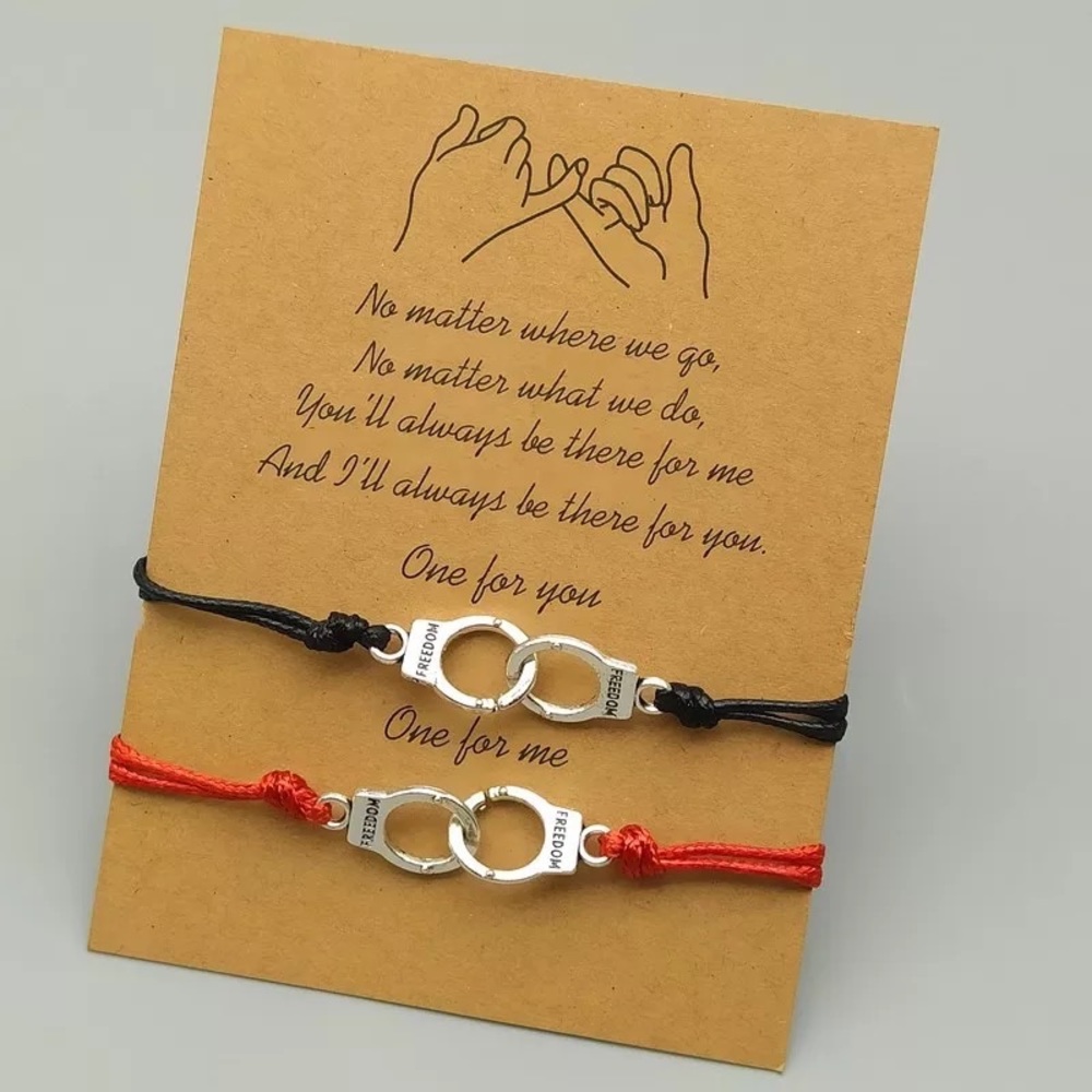 🎉 New Pinky Promise Friendship Handcuff Bracelets